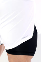 2 in 1 Compression Shorts White