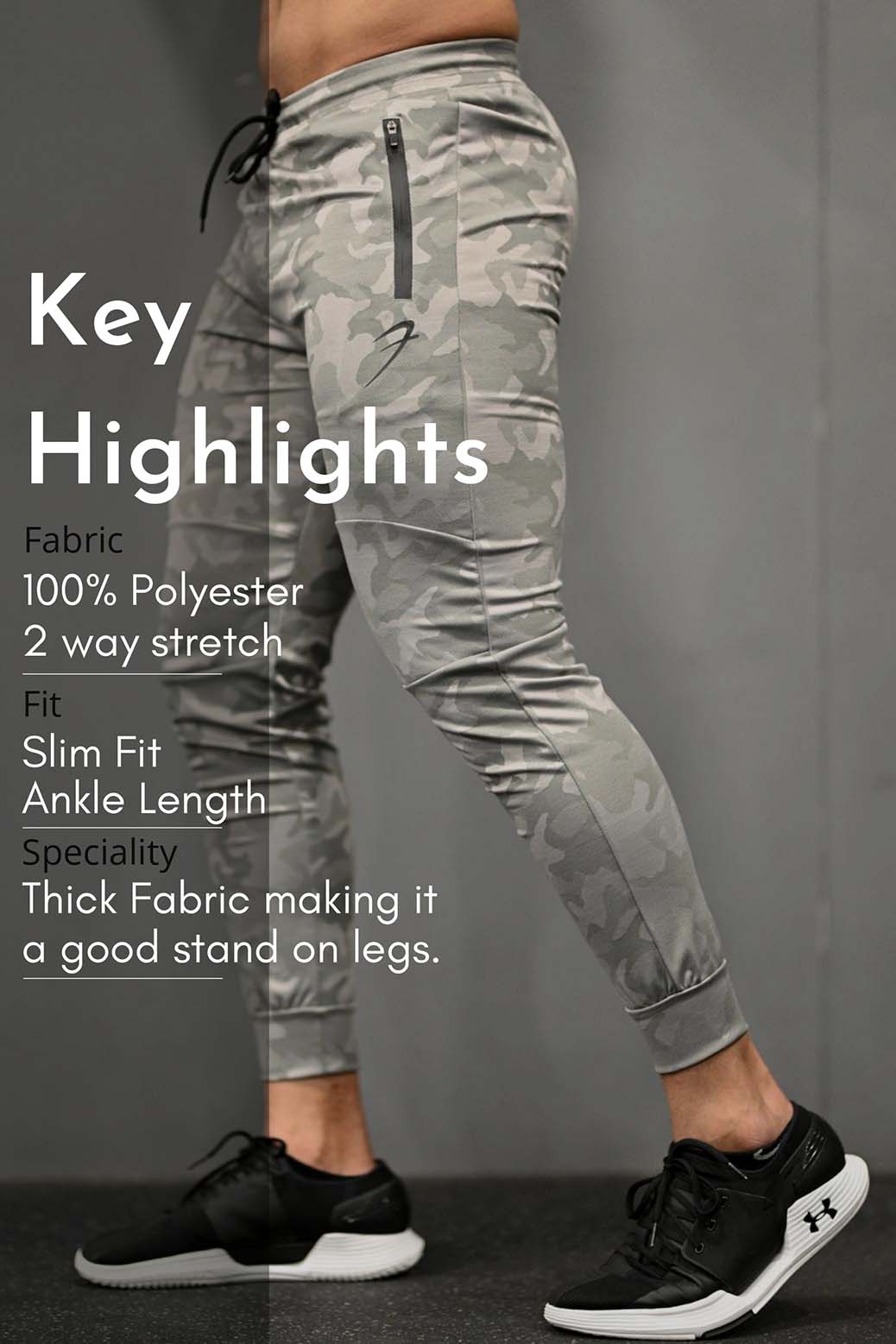 Camo Joggers Light Grey