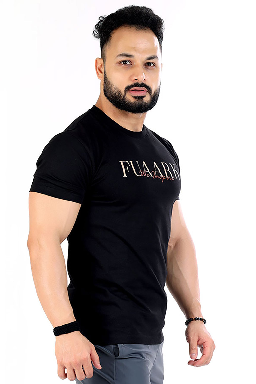 Classic T-shirt Black with Brown