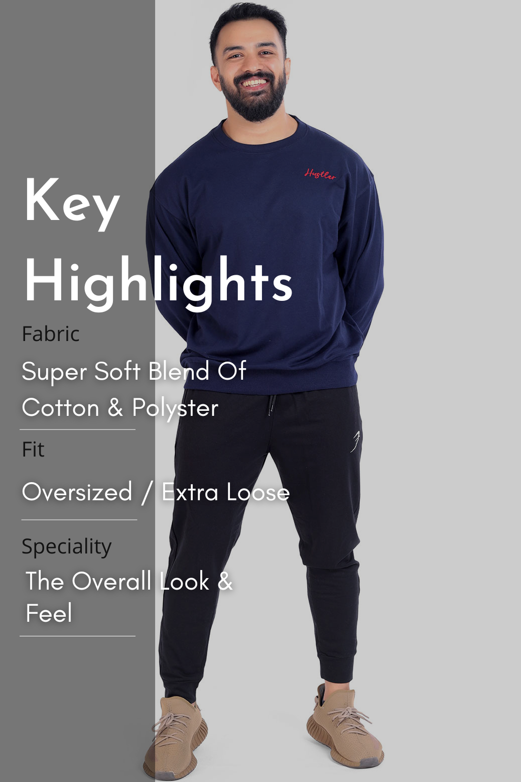 Hustler Oversized Sweatshirt Navy