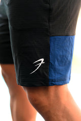 Box Shorts Black with Blue