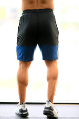 Box Shorts Black with Blue