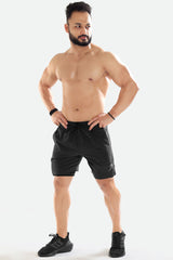 2 in 1 Compression Shorts Dark Grey