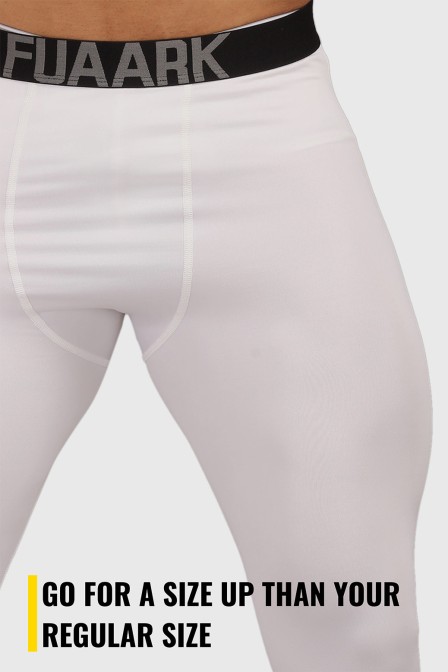 Fuaark Gym Compression White Tights