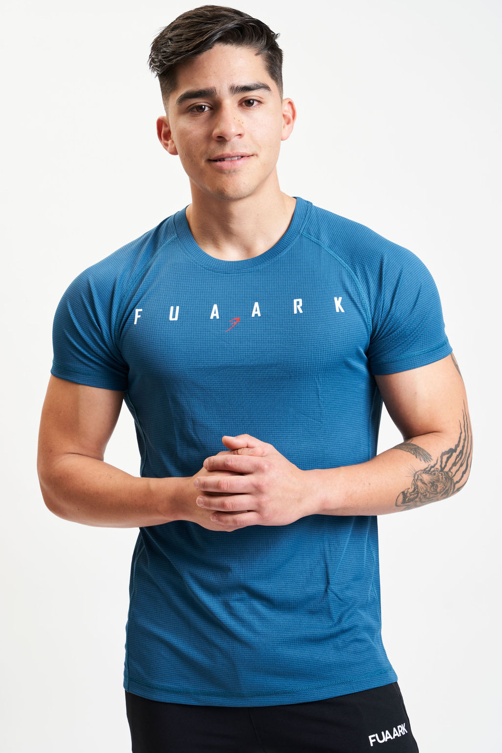 Fuaark Checks teal Tshirt For Men | Fuaark Gym