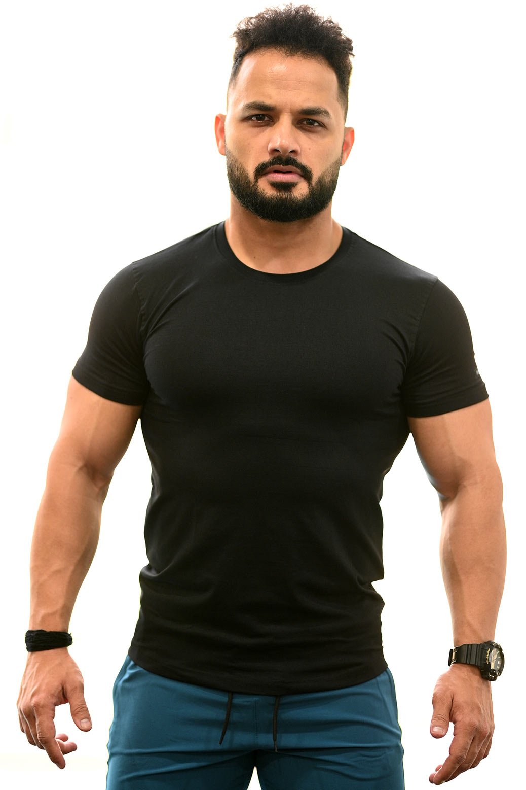 Fuaark Flex Cotton Black Tshirt For Gym | Buy Workout Tshirt for Men