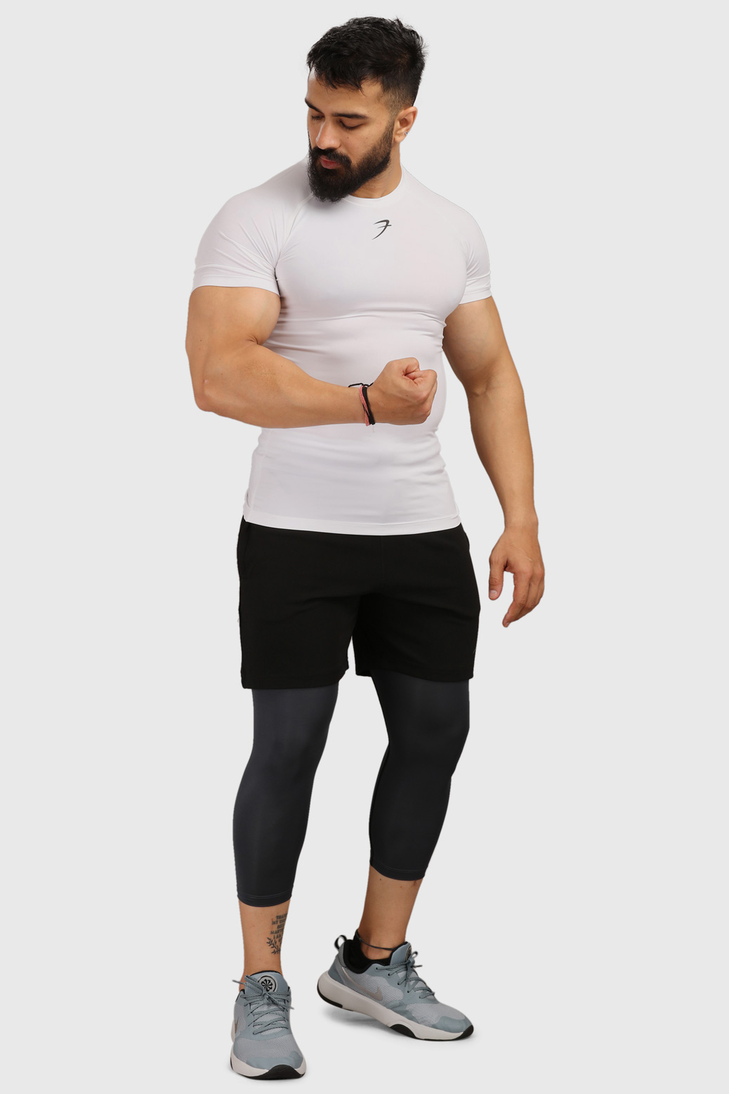 Fuaark Compression White Tshirt For Men | Fuaark Gym tshirts